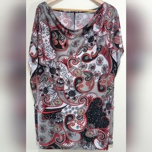 Womens Plus Size Paisley Print Top 1x Like New